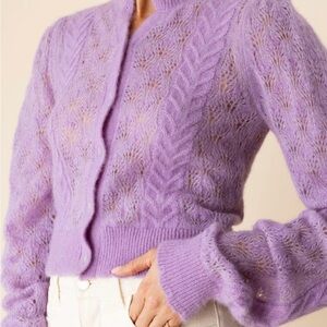 Ulla Johnson Haley Lilac Knit wool Cardigan